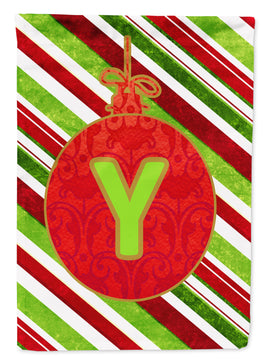 Christmas Oranment Holiday Letter Y Monogram Initial Flag Garden Size CJ1039