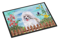 Medium White Poodle Spring Indoor or Outdoor Mat 18x27 CK1245MAT
