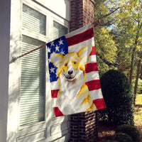 Corgi Patriotic Flag Canvas House Size CK1383CHF