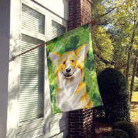 Corgi Shamrocks Flag Canvas House Size CK1397CHF