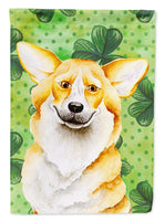 Corgi Shamrocks Flag Canvas House Size CK1397CHF