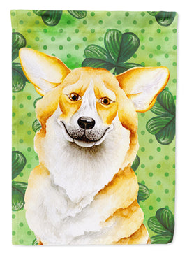Corgi Shamrocks Flag Canvas House Size CK1397CHF