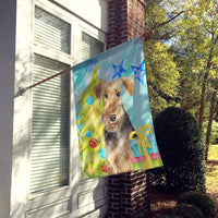 Christmas Tree Welsh Terrier Flag Canvas House Size CK1858CHF