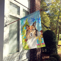 Christmas Tree Sheltie Flag Canvas House Size CK1864CHF