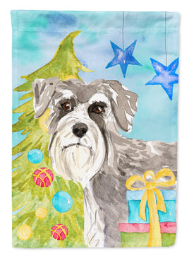 Christmas Tree Schnauzer #1 Flag Canvas House Size CK1866CHF