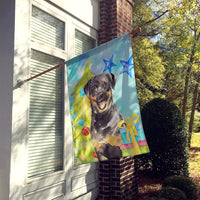 Christmas Tree Rottweiler Flag Canvas House Size CK1868CHF