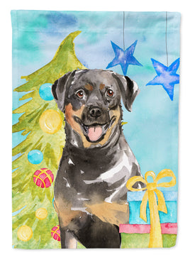 Christmas Tree Rottweiler Flag Canvas House Size CK1868CHF