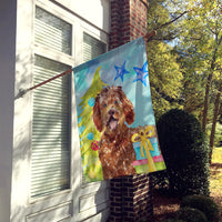 Christmas Tree Labradoodle Flag Canvas House Size CK1874CHF