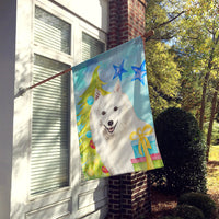 Christmas Tree Japanese Spitz Flag Canvas House Size CK1875CHF