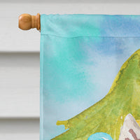 Christmas Tree Japanese Spitz Flag Canvas House Size CK1875CHF