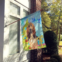 Christmas Tree Bloodhound Flag Canvas House Size CK1887CHF