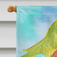 Christmas Tree Basset Hound Flag Canvas House Size CK1890CHF