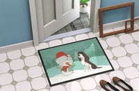 Brown English Springer Spaniel Snowman Christmas Indoor or Outdoor Mat 18x27 CK2074MAT