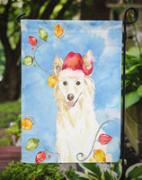 Christmas Lights White Collie Flag Garden Size CK2500GF