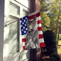 British Shorthair American Flag Flag Canvas House Size CK3033CHF