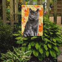 British Shorthair Fall Leaves Flag Garden Size CK3078GF