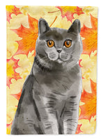 British Shorthair Fall Leaves Flag Garden Size CK3078GF