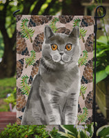 British Shorthair Pine Cones Flag Garden Size CK3093GF