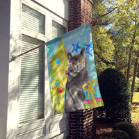 British Shorthair Christmas Presents Flag Canvas House Size CK3123CHF
