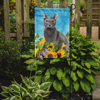 Blue Russian in Sunflowers Flag Garden Size CK3151GF