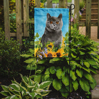 British Shorthair in Sunflowers Flag Garden Size CK3153GF