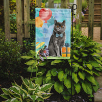 British Shorthair Happy Birthday Flag Garden Size CK3168GF