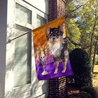 Halloween Long Haired Chihuahua Flag Canvas House Size CK3223CHF