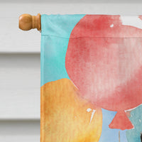 Happy Birthday Silver Poodle Flag Canvas House Size CK3254CHF