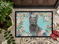 Blue Russian Spring Flowers Indoor or Outdoor Mat 18x27 CK3390MAT