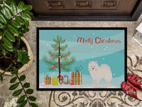 American Eskimo Christmas Tree Indoor or Outdoor Mat 18x27 CK3441MAT