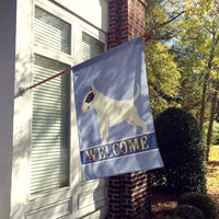 Black and White Bull Terrier Welcome Flag Canvas House Size CK3586CHF