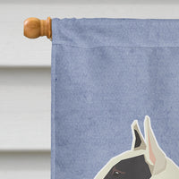 Black and White Bull Terrier Welcome Flag Canvas House Size CK3586CHF