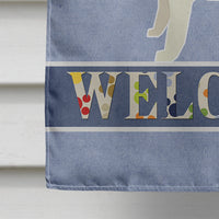 Black and White Bull Terrier Welcome Flag Canvas House Size CK3586CHF