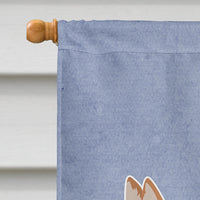 Corgi Husky Mix Welcome Flag Canvas House Size CK3730CHF