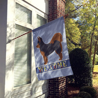Black and Tan Pomchi Welcome Flag Canvas House Size CK3765CHF