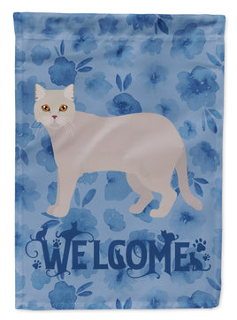 British Semi Longhair Cat Welcome Flag Garden Size CK4839GF