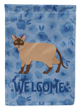 Burmese Cat Welcome Flag Garden Size CK4842GF