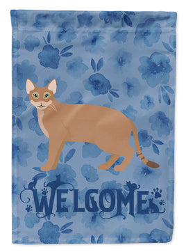 Chausie Cat Welcome Flag Canvas House Size CK4850CHF
