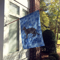 Chausie Black Cat Welcome Flag Canvas House Size CK4851CHF