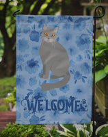 British Semi Longhair Cat Welcome Flag Garden Size CK5016GF