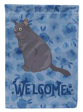 British Shorthair Cat Welcome Flag Garden Size CK5017GF