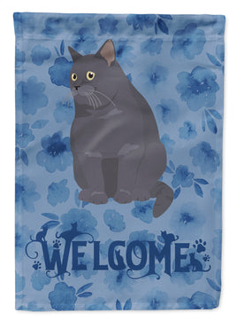 British Shorthair #2 Cat Welcome Flag Garden Size CK5018GF