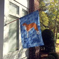 Borzoi Russian Greyhound Welcome Flag Canvas House Size CK6126CHF