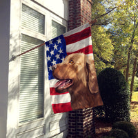 Chesapeake Bay Retriever American Flag Flag Canvas House Size CK6486CHF
