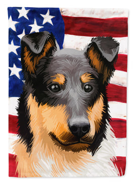 Collie Rough Dog American Flag Flag Canvas House Size CK6492CHF