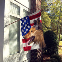 Collie Smooth Dog American Flag Flag Canvas House Size CK6493CHF