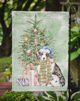 Christmas Australian Shepherd Puppy Flag Garden Size