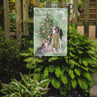 Christmas Cavalier Spaniel Tricolor Flag Garden Size