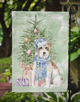 Christmas Jack Russell Terrier Wire Flag Garden Size