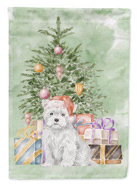 Christmas West Highland White Terrier Puppy Flag Garden Size